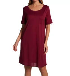 HANRO Cotton Deluxe Short Sleeve Big Shirt – 100% Mercerized Cotton Luxury Sleep Shirt