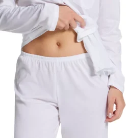 HANRO Cotton Deluxe Button Front Pajama Set – 100% Mercerized Cotton Luxury Sleepwear -Her Room US hanro han001 7956 cs1