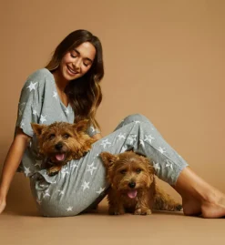 Honeydew Sun Lover French Terry Lounge Set - Short Sleeve Top & Jogger Pajama Set -Her Room US honeydew hndw01 18988 cs1