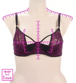 Strappy Lace Cut Out Demi Underwire Bra -Her Room US ilusion ilu01 71070070 ns7
