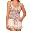 Ilusion Microfiber with Contrast Floral Lace – 2-Piece Camisole and Shorts PJ Set -Her Room US ilusion ilu01 71071013 gs