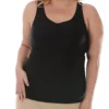 InstantFigure Curvy Hi-Back Shirred Front Compression Tank – Smoothing V-Neck Shapewear Top -Her Room US instantfigure insf01 t40011x gs