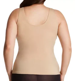 InstantFigure Curvy Slimming Tank - Black Silky Knit Hourglass Compression Shaping Camisole -Her Room US instantfigure insf01 t40021x bs