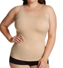 InstantFigure Curvy Slimming Tank - Black Silky Knit Hourglass Compression Shaping Camisole