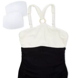 Jantzen Midnight Glam Lola Cream & Black One Piece – Tummy Control O-Ring Swimsuit -Her Room US jantzen jtz01 23134m cs5