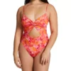L Space Into The Tropics Floral – Twist Knot Cut-Out Kyslee One Piece Swimsuit -Her Room US l space lspc01 ksmc21p gs