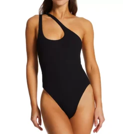 L Space Gold Stars Phoebe Ribbed Asymmetrical One Piece – High-Cut Cheeky Swimsuit -Her Room US l space lspc01 phmc21 fs