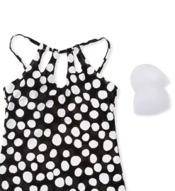 La Blanca Mod For Dot Black/Grey Polka Dot – Keyhole High Neck Underwire Tankini Top -Her Room US la blanca labl01 lb2cm85 cs6