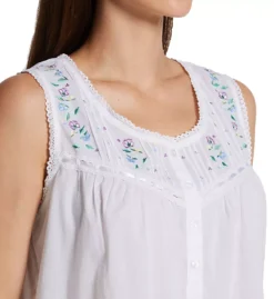 100% Cotton Woven White Embroidered Short Gown -Her Room US la cera lace01 1163c cs1