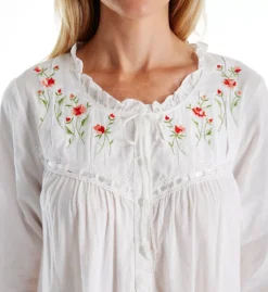 100% Cotton Woven Long Sleeve Long Gown -Her Room US la cera lace01 1181a cs1