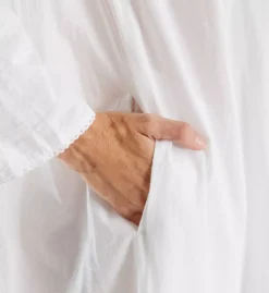 100% Cotton Woven Long Sleeve Long Gown -Her Room US la cera lace01 1181a cs2