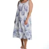 Plus 100% Cotton Woven S/L Floral Lace Yoke Gown -Her Room US la cera lace01 1211gx gs