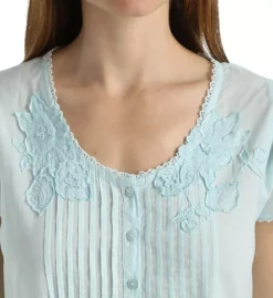 La Cera White Woven Cotton Lace Applique - Floral Pleated Ballet Gown Nightgown -Her Room US la cera lace01 1275g cs2