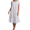 100% Cotton Woven Short Sleeve Gown With Pockets