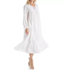 100% Cotton Woven Embroidery Long Sleeve Gown