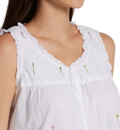 100% Cotton Woven Sleeveless Long Nightgown -Her Room US la cera lace01 1286g cs2