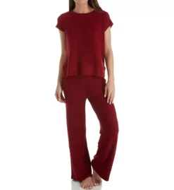 La Cera Comfort French Terry Wide Leg Pant – Ultra Soft Lounge & Sleepwear -Her Room US la cera lace01 7573 cs2