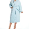 La Cera Plus Size Honeycomb Fleece Robe – Heavyweight Shawl Collar Jacquard Lounge Robe