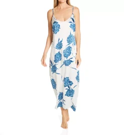 LA PERLA Seta 100% Silk Printed Long Nightgown – Floral Silk Satin Scoop Neck Sleepwear -Her Room US la perla lape01 20292p fs