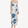 LA PERLA Seta 100% Silk Printed Long Nightgown – Floral Silk Satin Scoop Neck Sleepwear -Her Room US la perla lape01 20292p gs