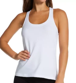 LA PERLA Souple White Cotton T-Back Camisole – Elegant Leavers Lace Racerback Tank