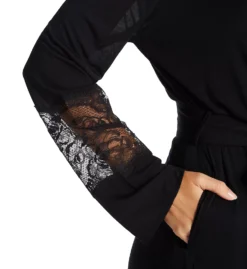 LA PERLA Brigitta Long Robe – Ultra-Soft Modal with Italian Lace Insets -Her Room US la perla lape01 48210 cs1