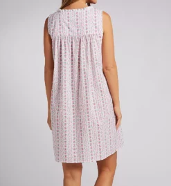 Lanz of Salzburg 100% Cotton Sleeveless Chemise – 36 Inch White Embroidered Eyelet Nightgown -Her Room US lanz of salzburg lanz01 5316843 bs