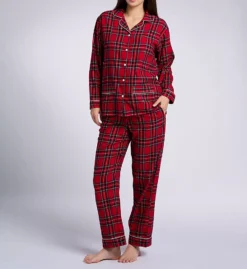 Lanz of Salzburg Classic 100% Cotton Flannel Long Sleeve Pajama Set with Piped Trim -Her Room US lanz of salzburg lanz01 5716839 fs