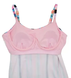 Leilani Kyushu Stripe Cape Town Tankini – Pink & Turquoise Overlapping Draped Swim Top -Her Room US leilani lei01 l721258 cs5