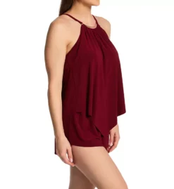 Magicsuit Goldie Romper One Piece Swimsuit - Black with Goldtone Necklace Detail -Her Room US magicsuit mags01 6006033 fs