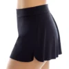 Magicsuit Solid Black Jersey Tennis Skirt – Slimming Ruched High-Rise Swim Skort