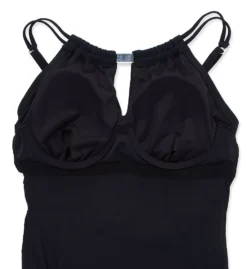 Magicsuit Solids Susan Black – High Neck Blouson One Piece Swimsuit with Tummy Control -Her Room US magicsuit mags01 6006072 cs5