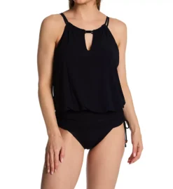 Magicsuit Solids Susan Black – High Neck Blouson One Piece Swimsuit with Tummy Control