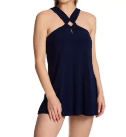 Magicsuit Beverly Square Link Side-Tie – Tummy Control Modest One-Piece Swimdress