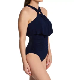 Magicsuit Square Cut Liza Black – Ruffled Slimming One Piece Swimsuit -Her Room US magicsuit mags01 6006097 fs
