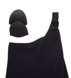 Magicsuit Solid Amal Black One-Shoulder Slimming One Piece - Wireless Tiered Overlay Swimsuit -Her Room US magicsuit mags01 6008041 cs3