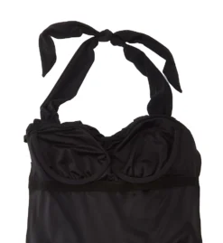 Magicsuit Black Drape Solids Brooke Romper – Underwire Halter One Piece Swimsuit -Her Room US magicsuit mags01 6012264 cs6