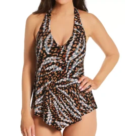 MagicSuit Natural Wonder Taylor Tankini – Earthtone Abstract Tiger Stripe Underwire Swim Top -Her Room US magicsuit mags01 6012552 fs