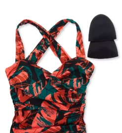 MagicSuit Livin Lush Nico Tropical Palm Print – Ruched Sweetheart One Piece Swimsuit -Her Room US magicsuit mags01 6016568 cs5