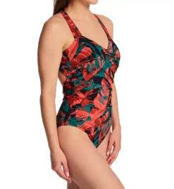 MagicSuit Livin Lush Nico Tropical Palm Print – Ruched Sweetheart One Piece Swimsuit -Her Room US magicsuit mags01 6016568 fs