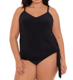 MagicSuit Plus Size Alex Tiered Tankini Top – Modest Underwire Swimwear