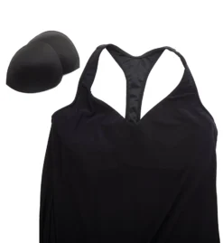 Magicsuit Plus Size Taylor Tankini Swim Top – Black Multi-Color Floral Handkerchief Hem Racerback -Her Room US magicsuit mags01 606052w cs5