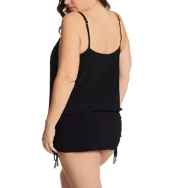 MagicSuit Susan Midnight Black Blouson - Plus Size One Piece Swim Dress with Adjustable Side Ties -Her Room US magicsuit mags01 6072w bs