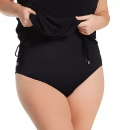 MagicSuit Susan Midnight Black Blouson - Plus Size One Piece Swim Dress with Adjustable Side Ties -Her Room US magicsuit mags01 6072w cs1