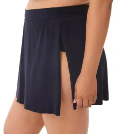 Magicsuit Plus Size Black Jersey Tennis Skirt Swim Bottom – High-Waisted Slimming Skort with Built-in Brief
