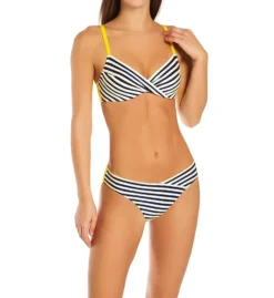 MARIE JO Manuela Sunny Yellow Striped Full Cup Underwire Bikini Top – Textured Jacquard with Twisted Front -Her Room US marie jo mjo01 1003610 cs1
