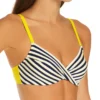 MARIE JO Manuela Sunny Yellow Striped Full Cup Underwire Bikini Top – Textured Jacquard with Twisted Front -Her Room US marie jo mjo01 1003610 gs