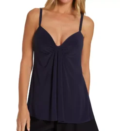 Miraclesuit Rock Solid Marina Underwire Tankini – Slimming A-Line Swim Top with Ruched Front