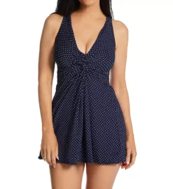 Miraclesuit Pin Point Marais Black/White Polka Dot – Slimming Wireless Modest Swim Dress