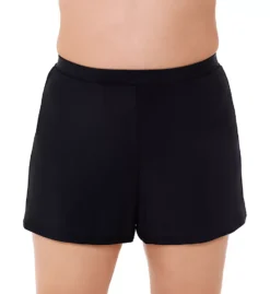 Miraclesuit Midnight Black Plus Size High-Waisted Tummy Control Swim Shorts